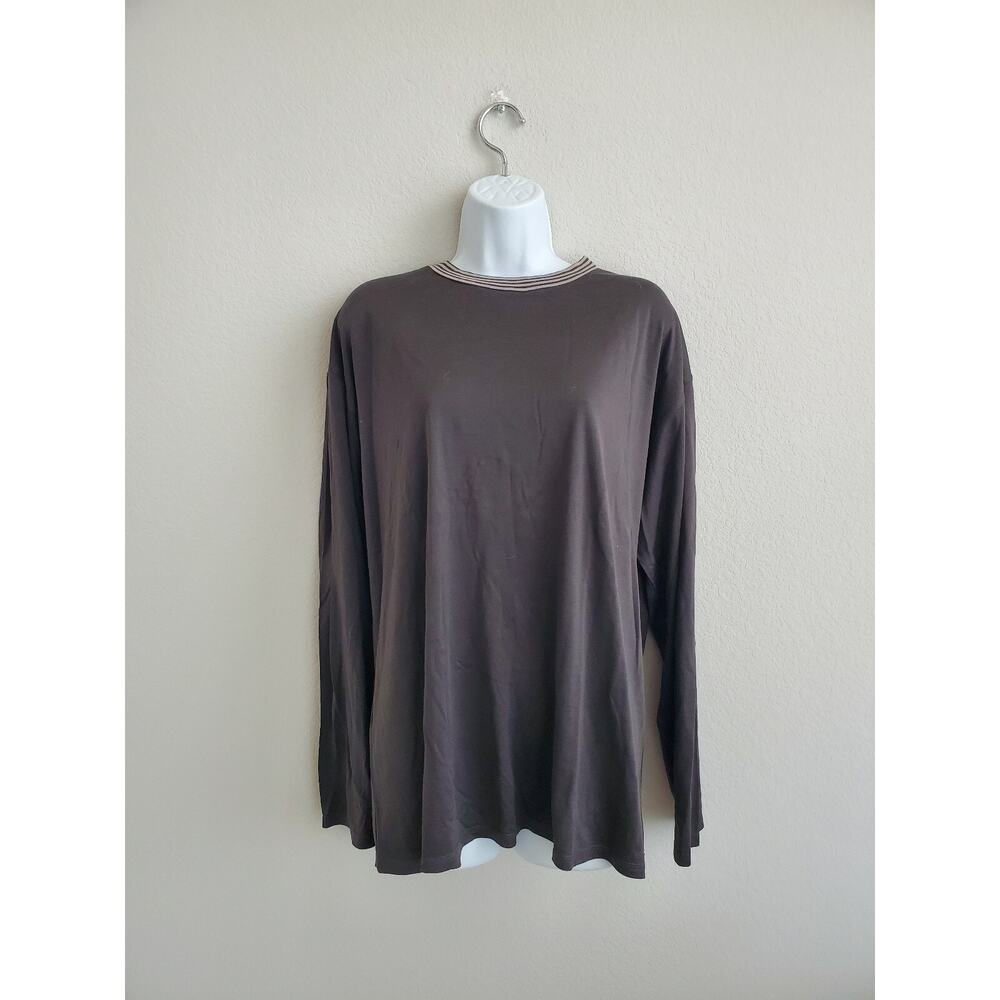 Women's American Essential Lounge Sz XL Granite Grey Long Sleeve Lagenlook Shirt